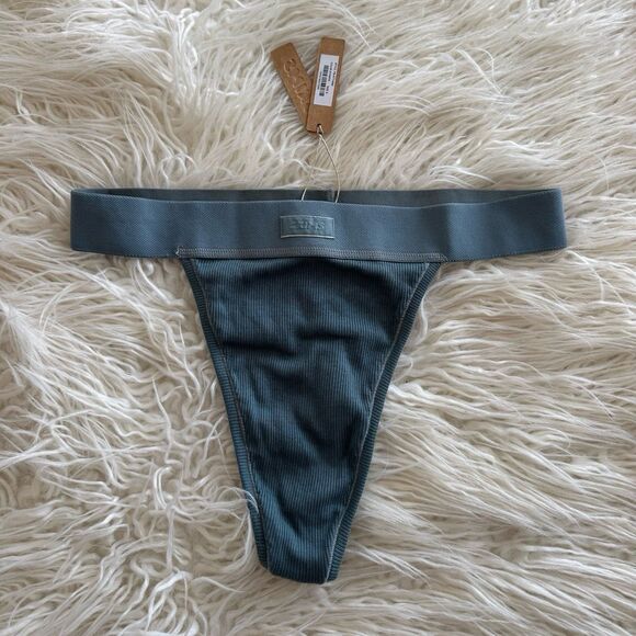 Skims Cotton Rib Thong Kyanite Size Small - Picture 1 of 7